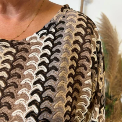 K065- Blouse macramée "Maëlle" (T40-T48) - noir - 48