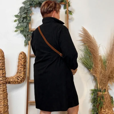 J888- Robe Velours "Maëlle" (T40-T48) - noir - 48