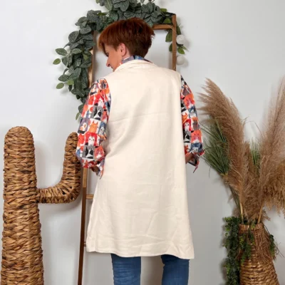 K067- Gilet sans manche "Maëlle" (Tu) - ecru - taille-unique