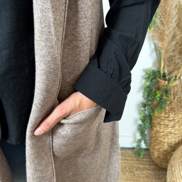K067- Gilet sans manche "Maëlle" (Tu) - taupe - taille-unique