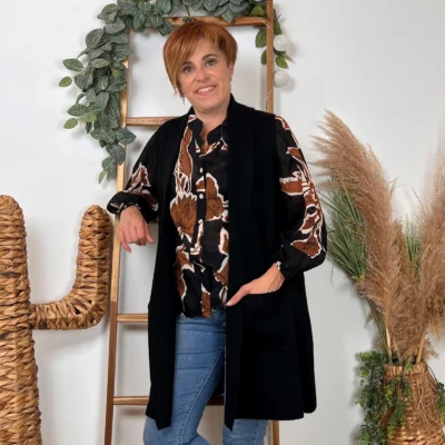 K067- Gilet sans manche "Maëlle" (Tu) - noir - taille-unique