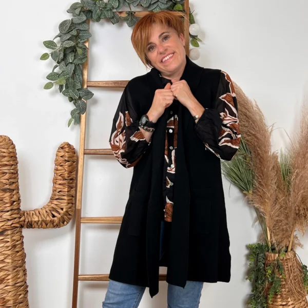 K067- Gilet sans manche "Maëlle" (Tu) - noir - taille-unique