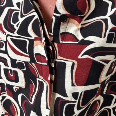 K091- Blouse By-One Graphique (T36-T38) - noir - 38