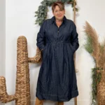 K061- Robe en Jean "Z-One" (T40-T48) - denim-fonce - 48