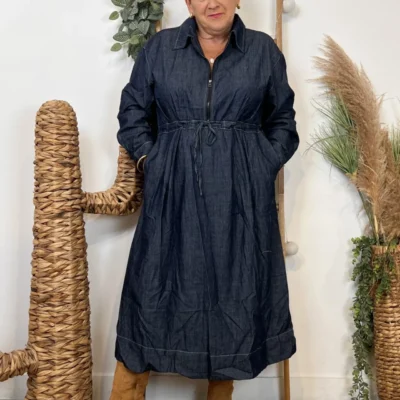 K061- Robe en Jean "Z-One" (T40-T48) - denim - 48