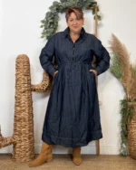 K061- Robe en Jean "Z-One" (T40-T48) - denim-fonce - 48