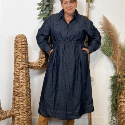 K061- Robe en Jean "Z-One" (T40-T48) - denim - 48