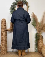 K061- Robe en Jean "Z-One" (T40-T48) - denim-fonce - 48