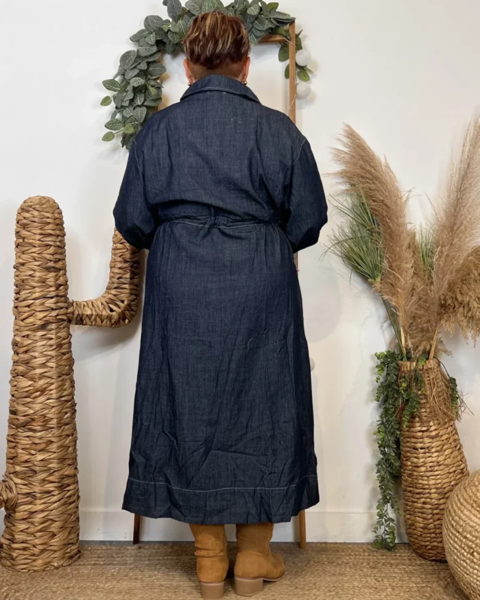 K061- Robe en Jean "Z-One" (T40-T48) - denim-fonce - 48