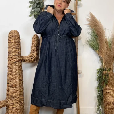 K061- Robe en Jean "Z-One" (T40-T48) - denim - 48