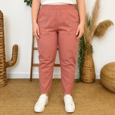 T545- Pantalon Confort JST (T38-T52) - rose-poudre - 58