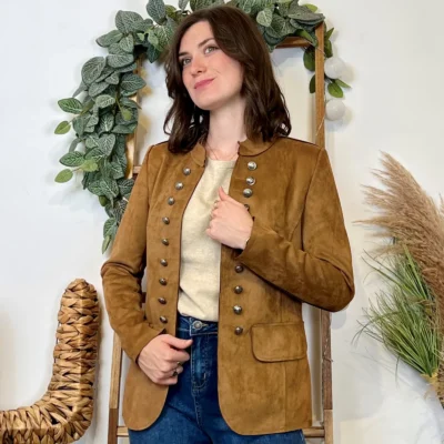 K068- Blazer Suédine Officier (T36-T44) - camel - 46