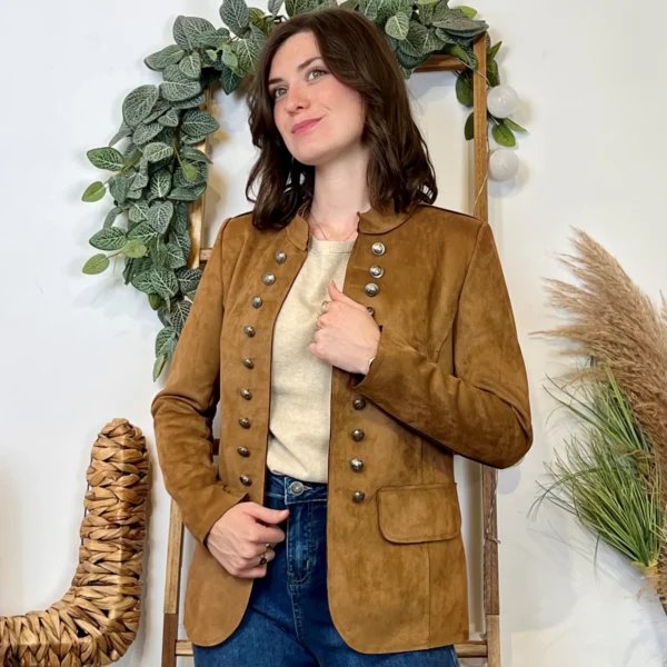 K068- Blazer Suédine Officier (T36-T44) - camel - 46