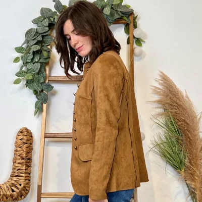 K068- Blazer Suédine Officier (T36-T44) - camel - 46