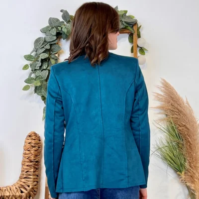 K068- Blazer Suédine Officier (T36-T44) - bleu-canard - 46