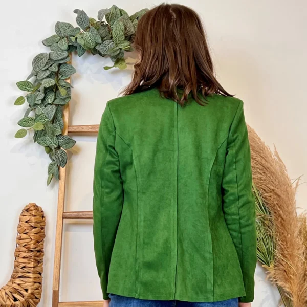 K068- Blazer Suédine Officier (T36-T44) - vert-sapin - 46