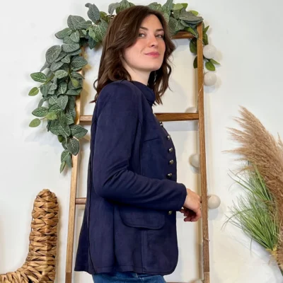 K068- Blazer Suédine Officier (T36-T44) - marine - 46