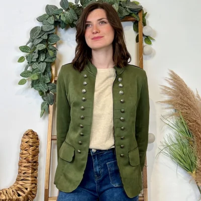 K068- Blazer Suédine Officier (T36-T44) - kaki - 46