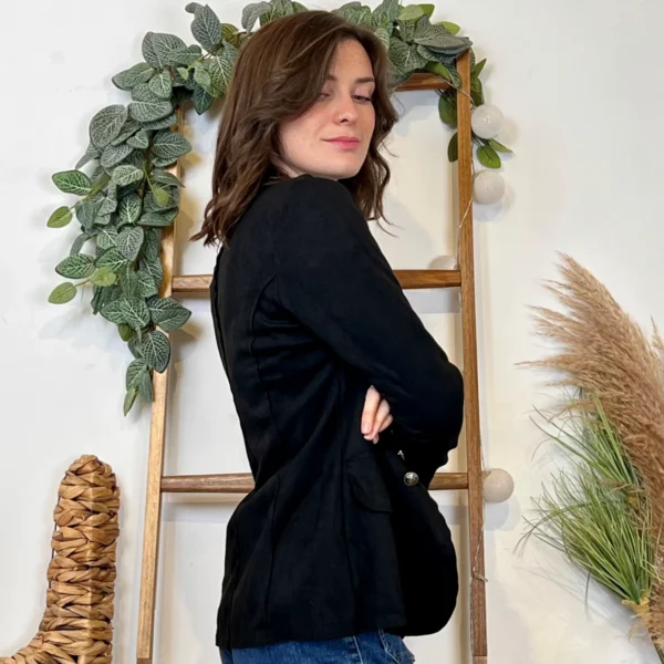 K068- Blazer Suédine Officier (T36-T44) - noir - 46