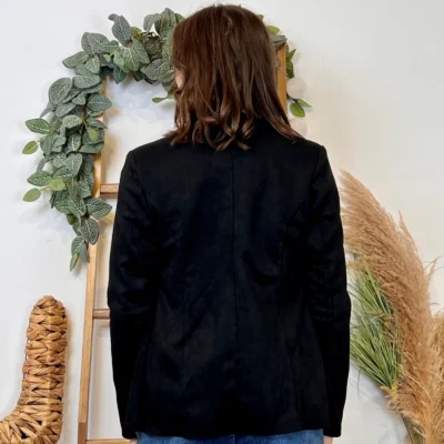 K068- Blazer Suédine Officier (T36-T44) - noir - 46