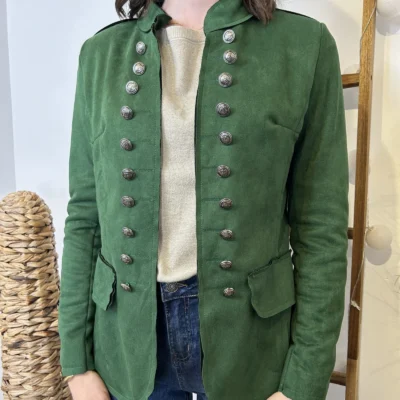 K068- Blazer Suédine Officier (T36-T44) - vert-sapin - 46