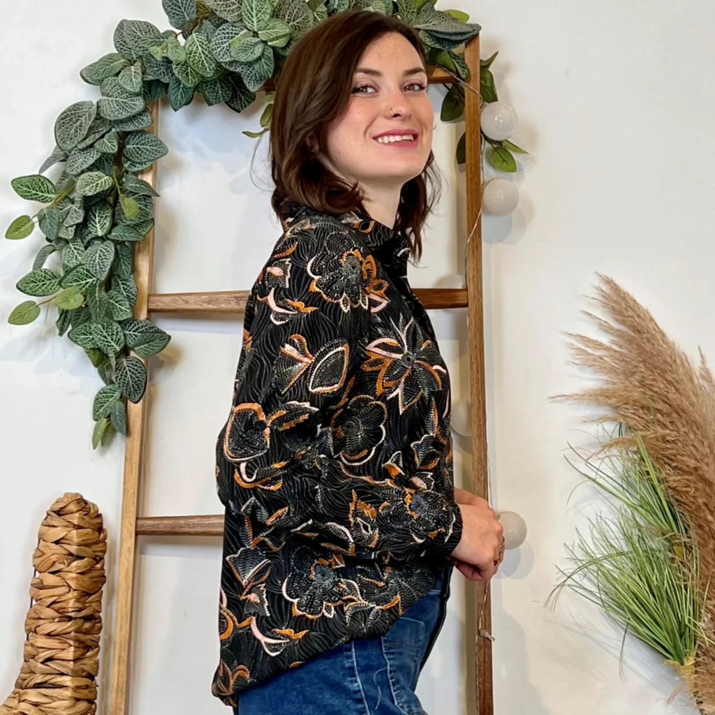 K091- Blouse By-One Pointillé (T36-T38) - noir - 38
