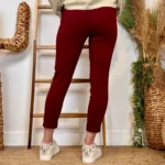 Pantalon stretch femme ceinture fantaisie T36-T50 - bordeaux - 50