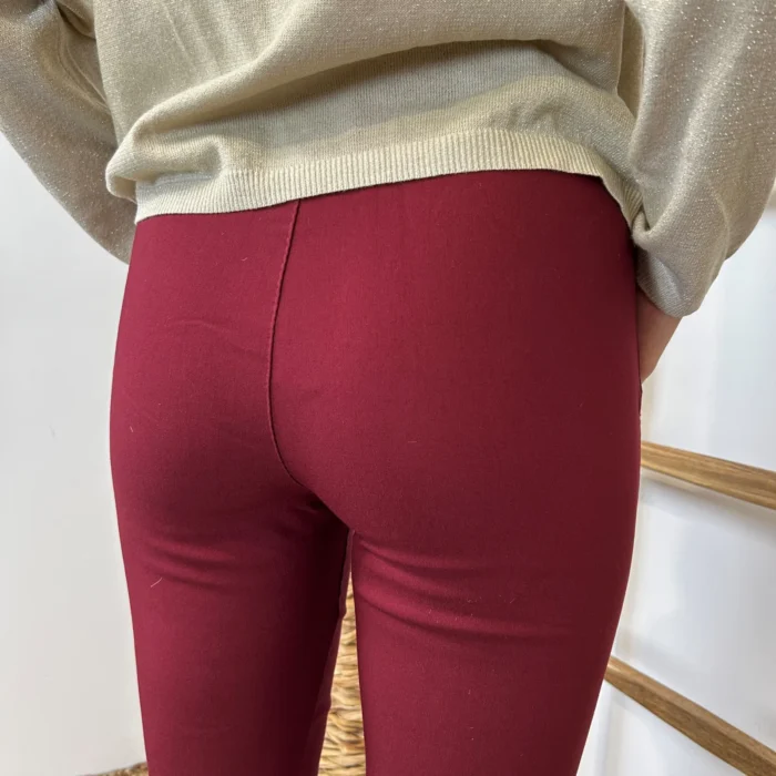 Pantalon stretch femme ceinture fantaisie T36-T50 - bordeaux - 50
