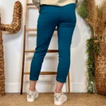 Pantalon stretch femme ceinture fantaisie T36-T50 - bleu-canard - 50