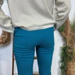 Pantalon stretch femme ceinture fantaisie T36-T50 - bleu-canard - 50