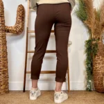 Pantalon stretch femme ceinture fantaisie T36-T50 - marron - 50