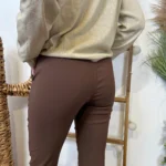 Pantalon stretch femme ceinture fantaisie T36-T50 - marron - 50