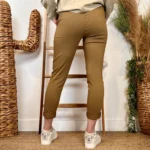 Pantalon stretch femme ceinture fantaisie T36-T50 - camel - 50
