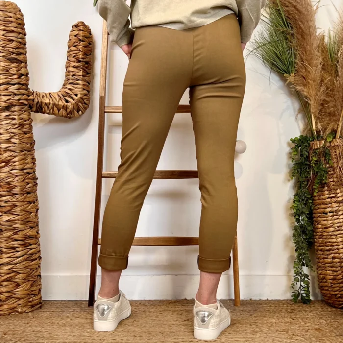 Pantalon stretch femme ceinture fantaisie T36-T50 - camel - 50