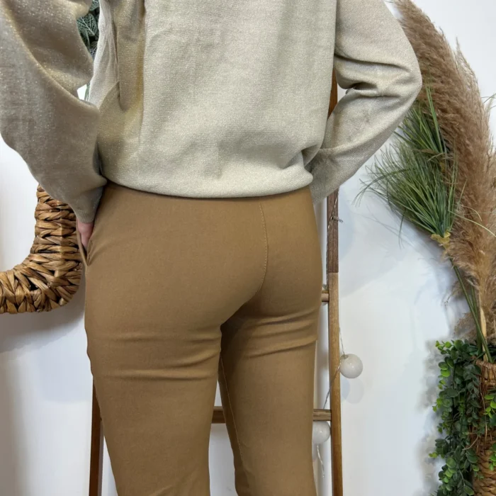 Pantalon stretch femme ceinture fantaisie T36-T50 - camel - 50