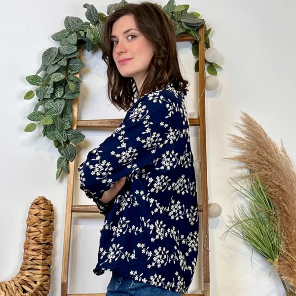 K094- Chemise Brodée By One (T36-T38) - marine - 38