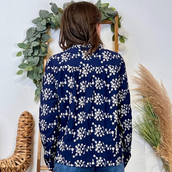 K094- Chemise Brodée By One (T36-T38) - marine - 38