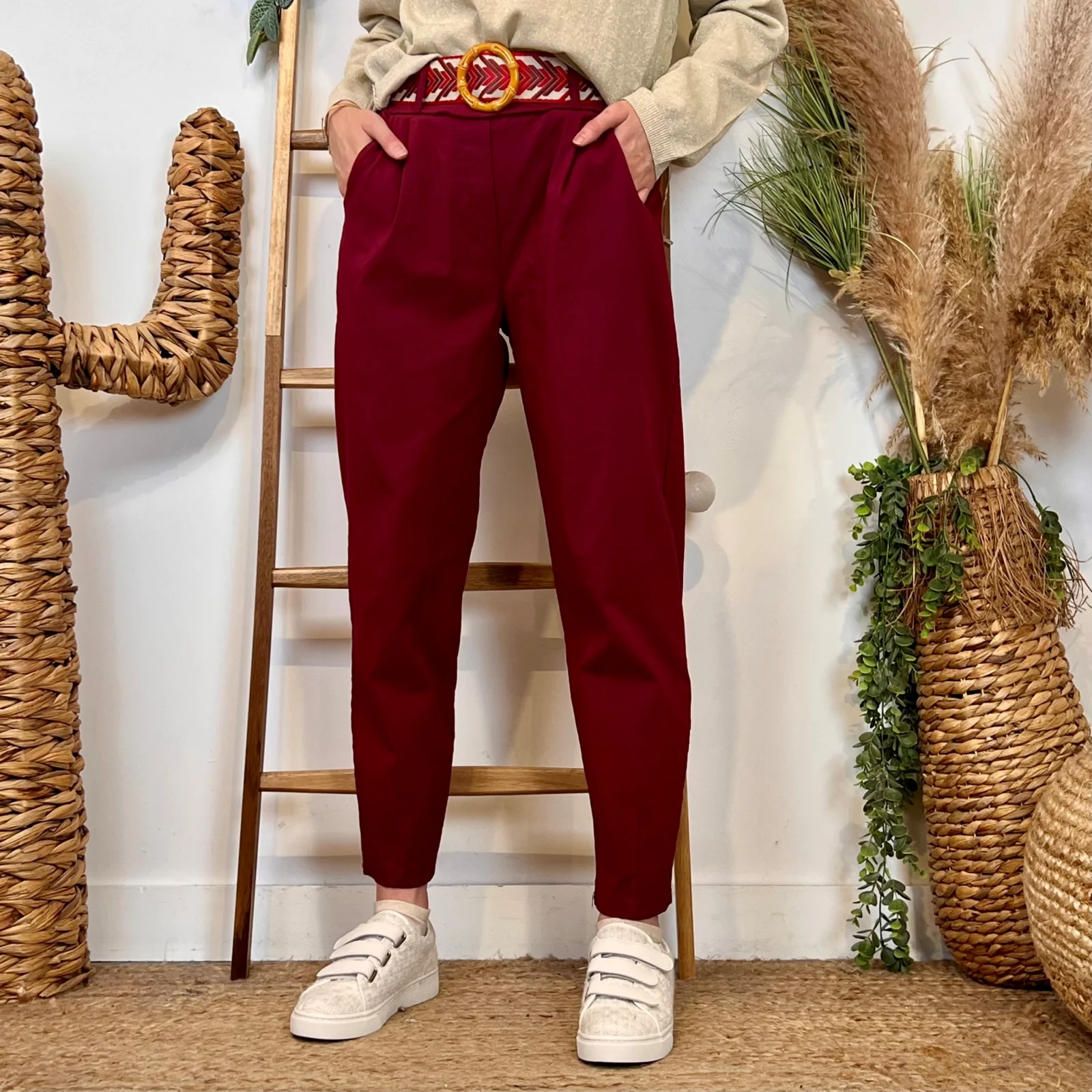 L750- Pantalon fuseau (TU) - bordeaux - taille-unique