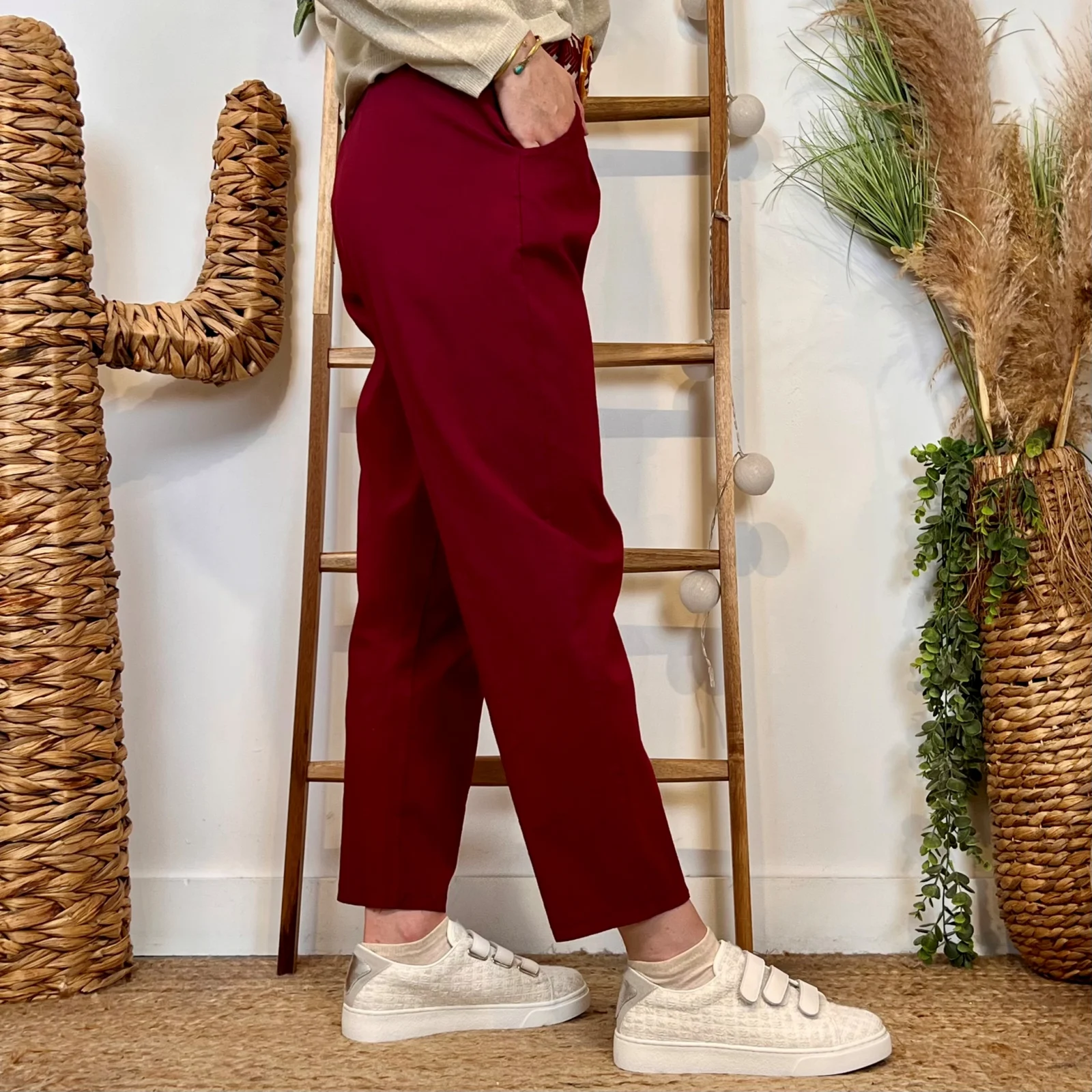 L750- Pantalon fuseau (TU) - bordeaux - taille-unique