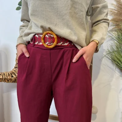L750- Pantalon fuseau (TU) - bordeaux - taille-unique