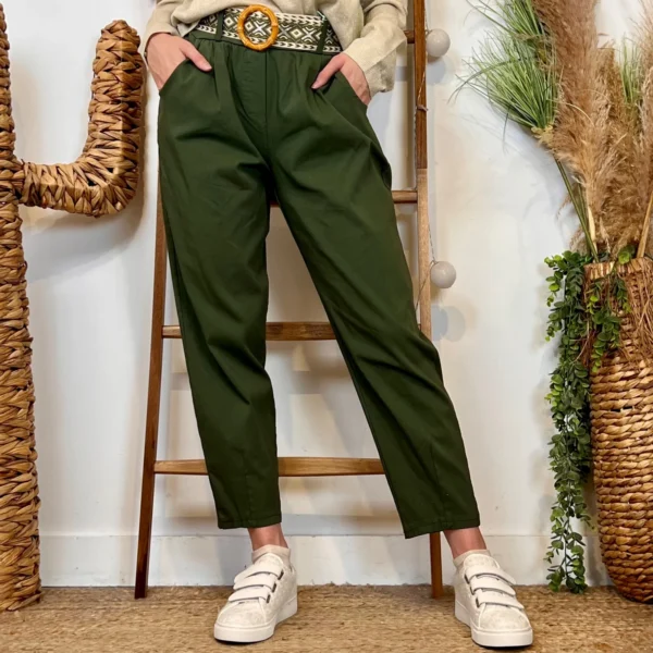 L750- Pantalon fuseau (TU) - kaki - taille-unique