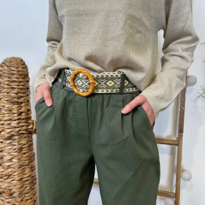 L750- Pantalon fuseau (TU) - kaki - taille-unique