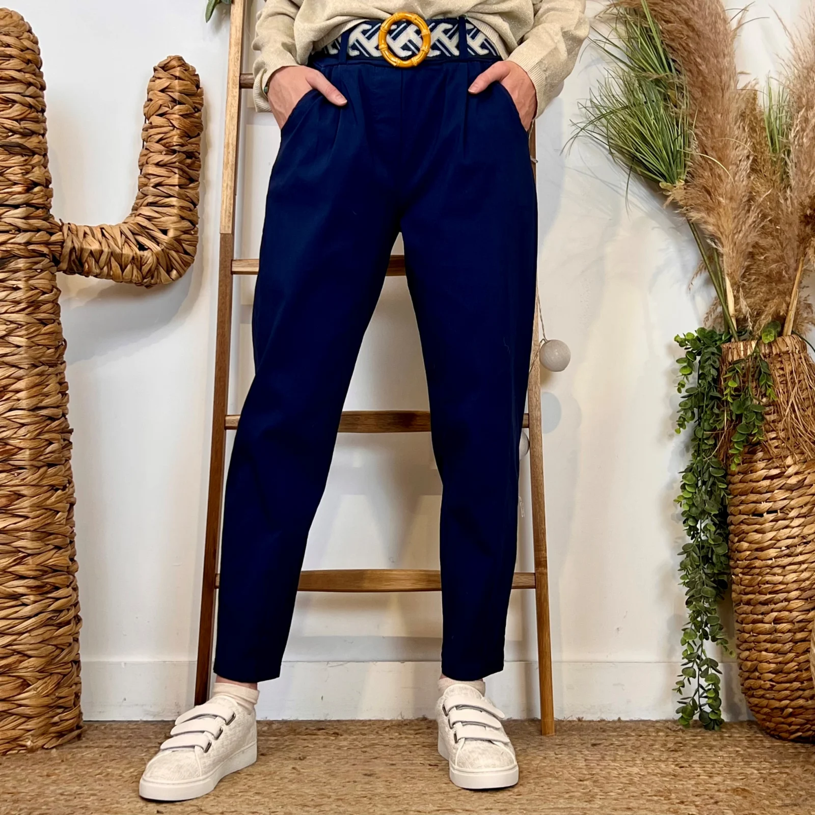 L750- Pantalon fuseau (TU) - marine - taille-unique