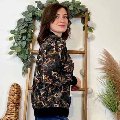K013 - Bomber fleurs Maëlle - noir - 38