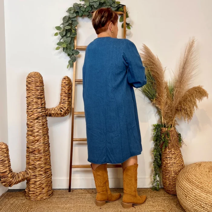 K090- Robe denim "By One" (T40-T48) - denim - 48