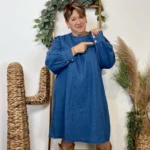 K090- Robe denim "By One" (T40-T48) - denim - 48