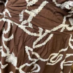 Robe unie brodée (T40-T48) - marron - 48