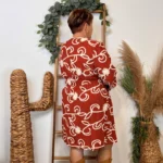 Robe unie brodée (T40-T48) - rouille - 48