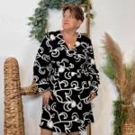 Robe unie brodée (T40-T48) - noir - 48