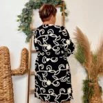 Robe unie brodée (T40-T48) - noir - 48